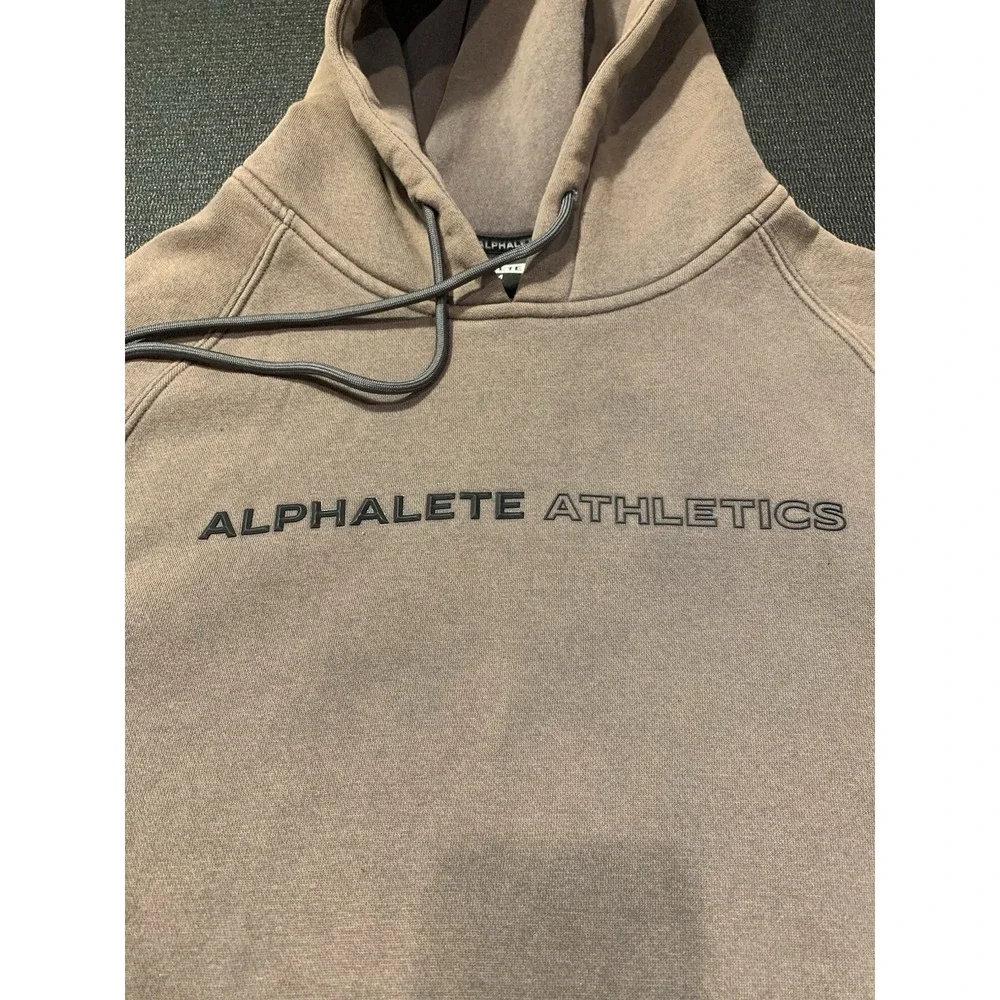 Alphalete‎ Men's Medium Athletic Gym Activewear Hoodie Sweatshirt Brown Copper